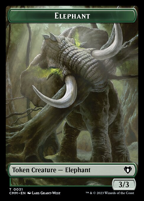 Spirit (0010) // Elephant Double-Sided Token [Commander Masters Tokens]