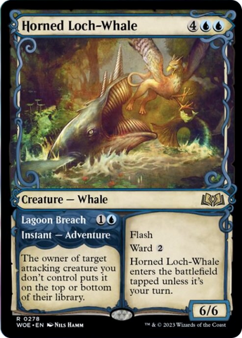 Horned Loch-Whale // Lagoon Breach (Showcase) [Wilds of Eldraine]