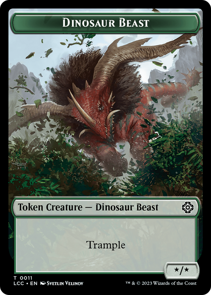 Dinosaur Beast // Dinosaur Double-Sided Token [The Lost Caverns of Ixalan Commander Tokens]