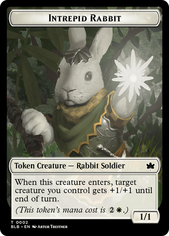 Wall // Intrepid Rabbit Double-Sided Token [Bloomburrow Tokens]