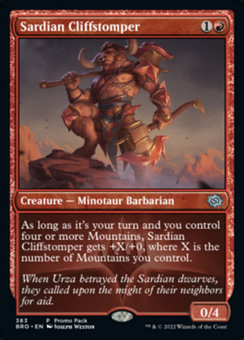 Sardian Cliffstomper (Promo Pack) [The Brothers' War Promos]