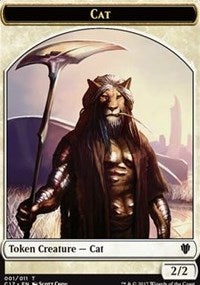 Cat (001) // Cat Warrior (008) Double-sided Token [Commander 2017 Tokens]