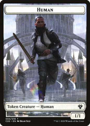 Human // Treasure Double-sided Token [Commander 2020 Tokens]