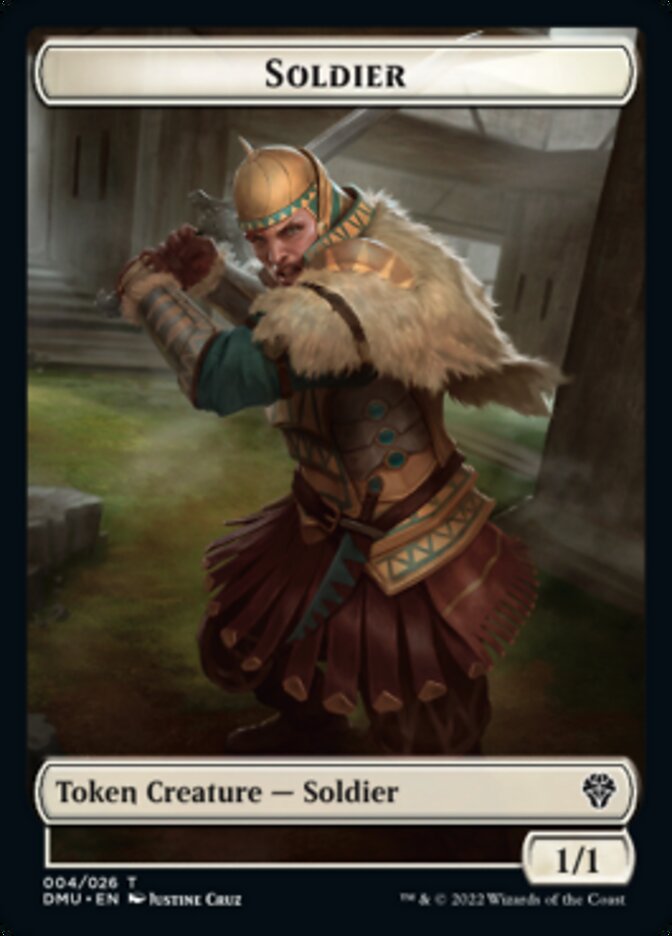 Soldier // Bird (006) Double-sided Token [Dominaria United Tokens]