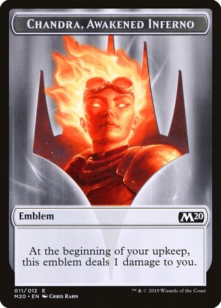 Emblem - Chandra, Awakened Inferno [Core Set 2020 Tokens]