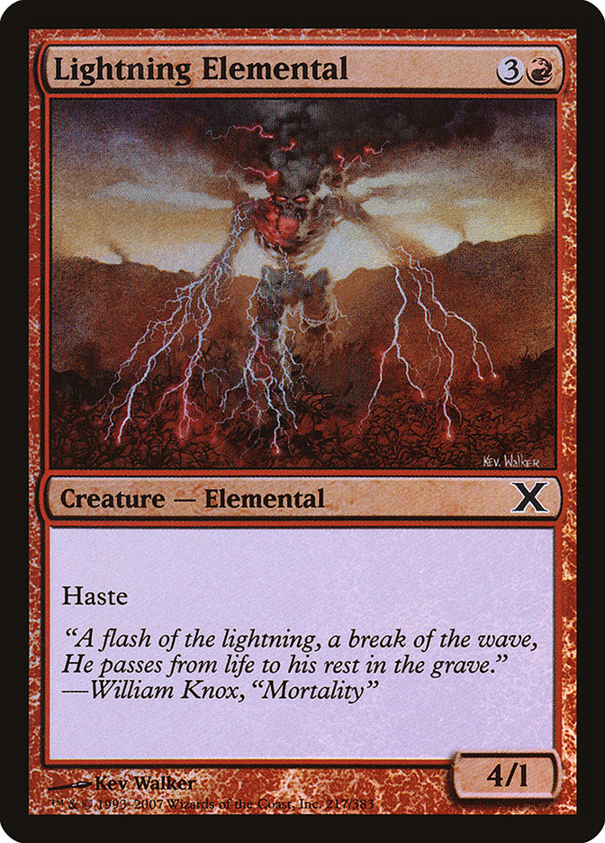 Lightning Elemental (Premium Foil) [Tenth Edition]