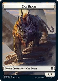 Cat Beast // Goblin Construct Double-sided Token [Zendikar Rising Tokens]